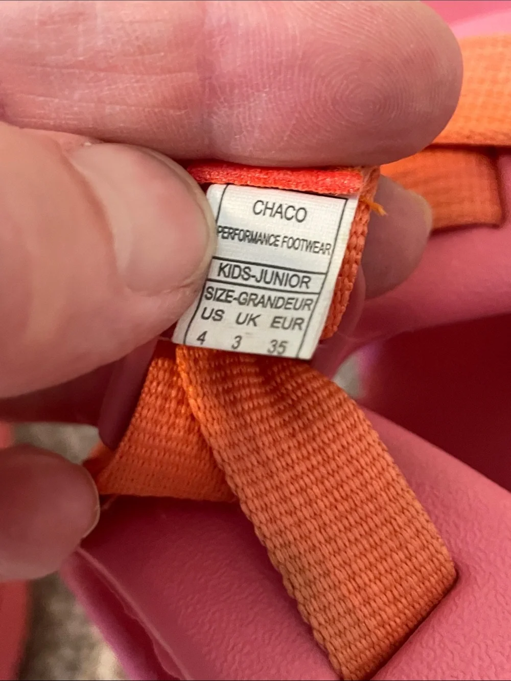 Chaco Kids Chillos Sport Sandals Rose Sz 4 Adjustable strap